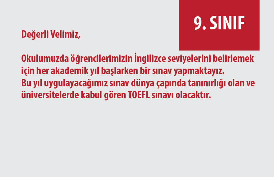 9. SINIF TOEFL SINAVI